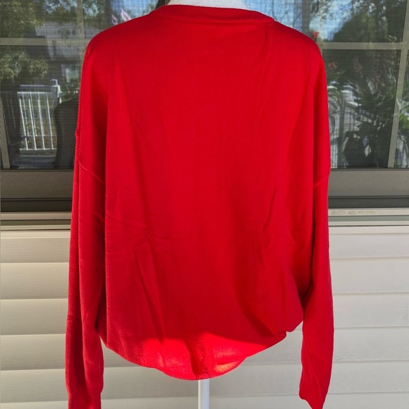 BONITEE Red American Flag Sweater V-Neck Long Sleeve Knit Pullover – Size XL - Picture 6 of 11